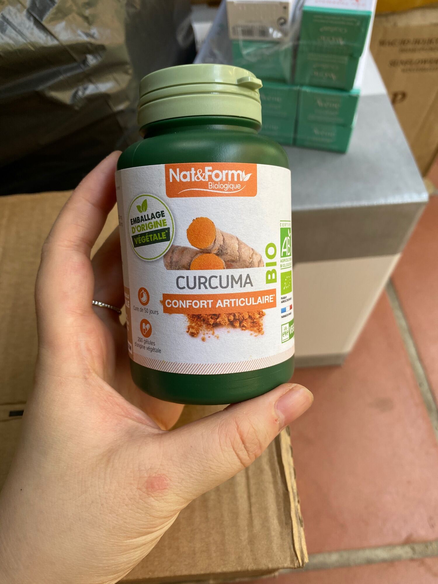 Viên Tinh Nghệ Hữu Cơ Curcuma Bio Nat&Form 200 Viên - Hỗ Trợ Tiêu Hóa, Chăm Sóc Da Từ Nguồn Tự Nhiên Pháp