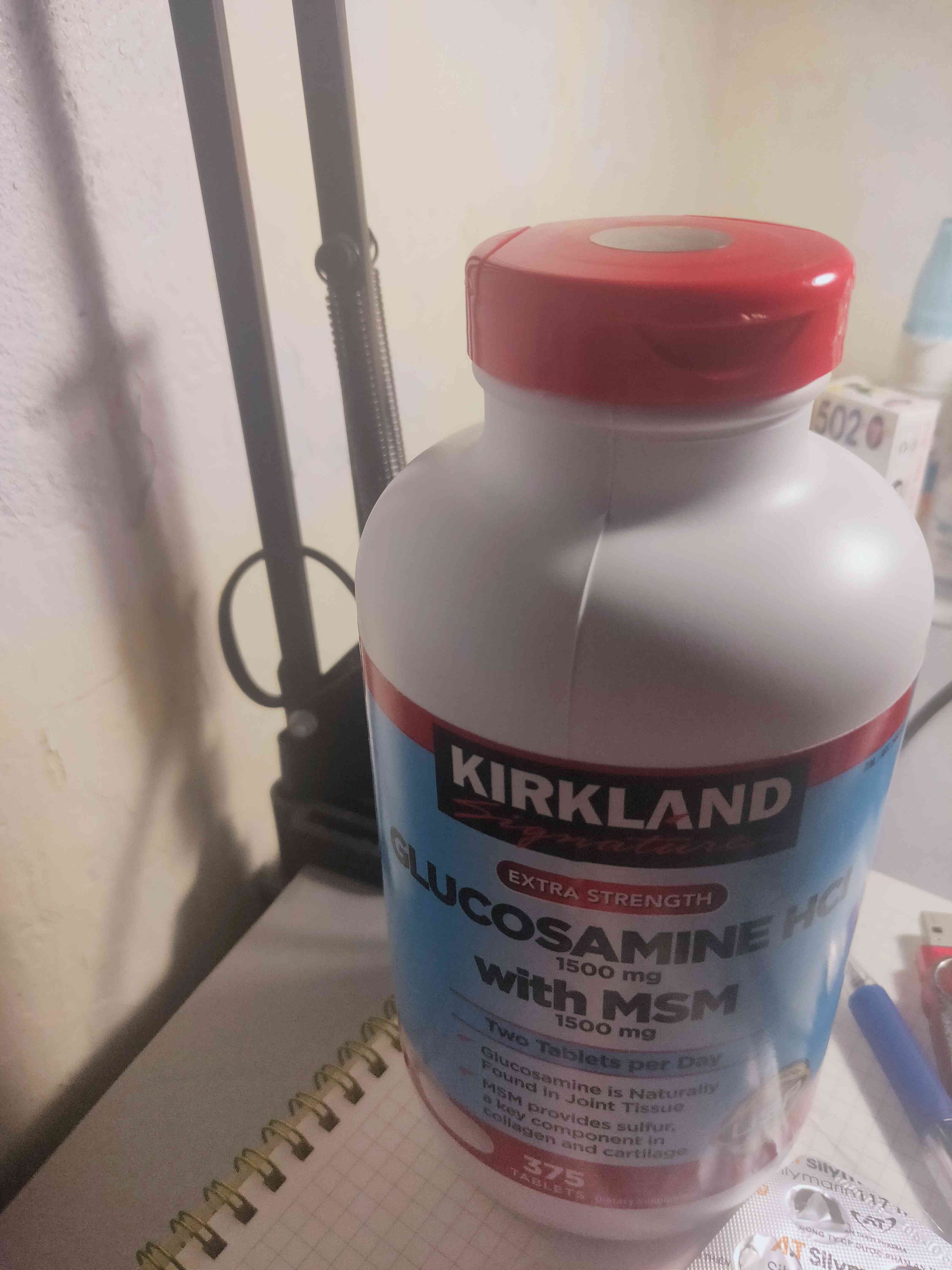 Viên uống Glucosamine Kirkland HCL 1500mg với MSM 1500mg - Hỗ trợ xương khớp, hộp 375 viên cho người lớn