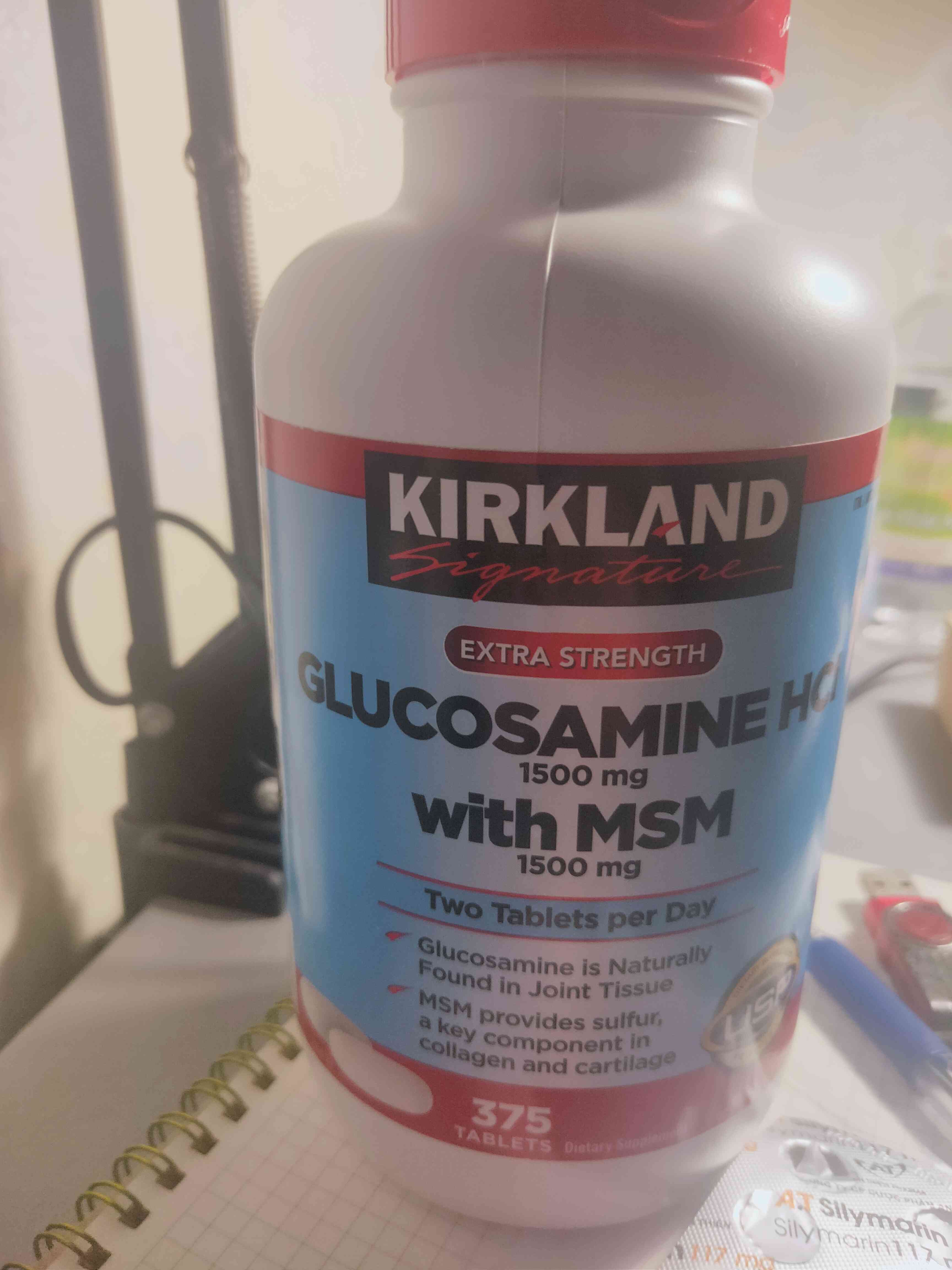 Viên uống Glucosamine Kirkland HCL 1500mg với MSM 1500mg - Hỗ trợ xương khớp, hộp 375 viên cho người lớn