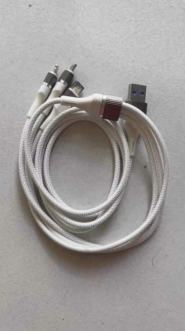 Cáp Sạc Nhanh 3 Đầu Bọc Dù Type C, Lightning, Micro USB 1.2m - Sạc Tối Đa 60W, Tiện Lợi Cho Tất Cả Thiết Bị Điện Thoại