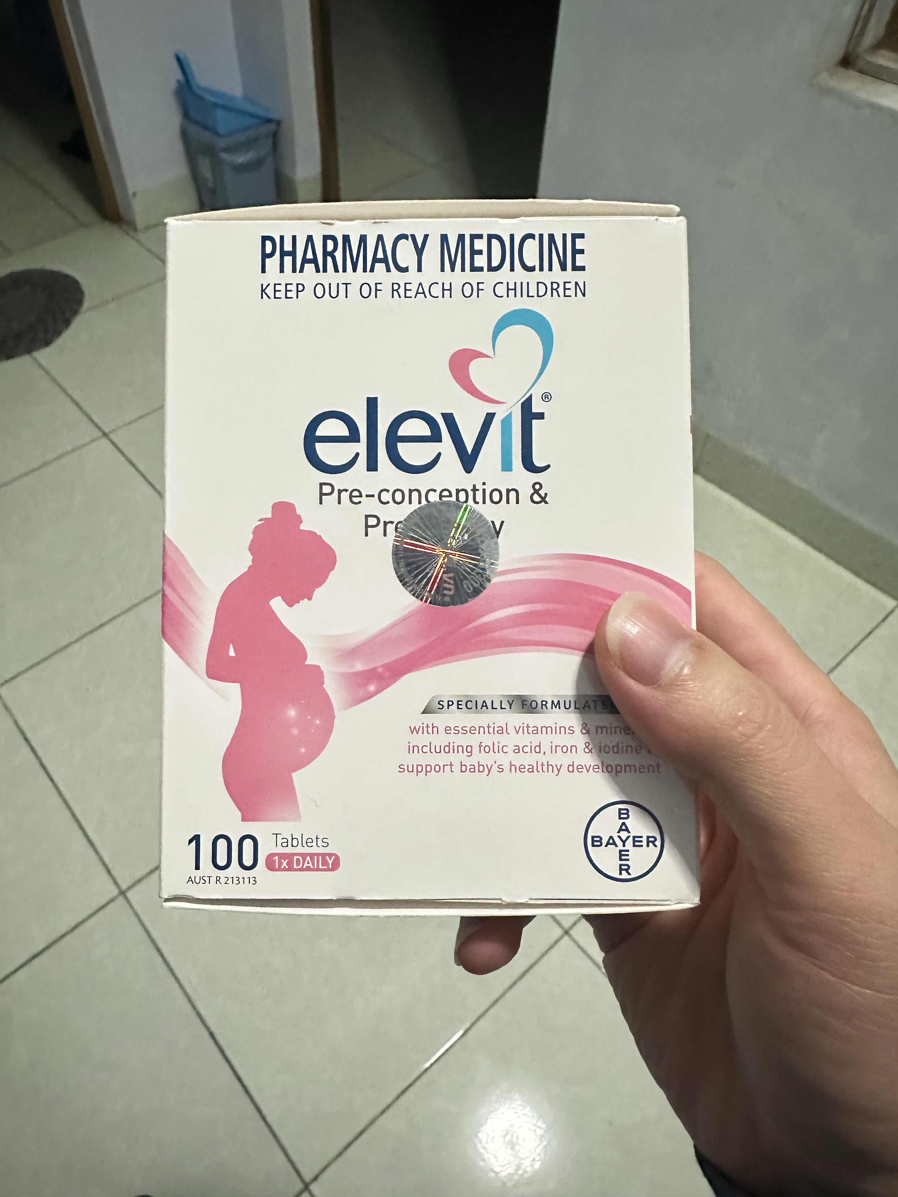 Vitamin Bà Bầu Elevit Úc - Hộp 100 Viên, Bổ Sung Dinh Dưỡng Cho Mẹ Mang Thai và Thai Nhi, Vitamin Thiết Yếu Từ Thương Hiệu Bayer
