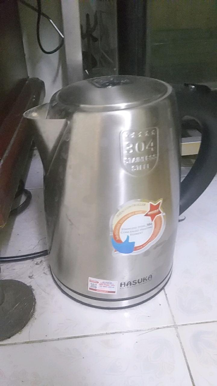 Ấm Siêu Tốc Hasuka HSK-177 - Bình Đun Nước Inox 304 1.7L, Đế Xoay 360º, Ngắt Tự Động, Tiết Kiệm Điện, Dễ Dàng Sử Dụng Cho Gia Đình