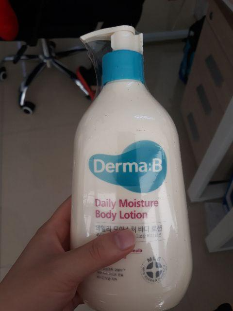 Sữa dưỡng thể Derma:B Daily Moisture Body Lotion 400ml - Giữ ẩm 48 giờ, Không gây bết dính, An toàn cho mọi loại da