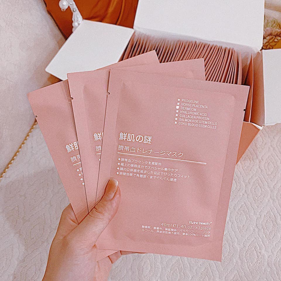 Mặt Nạ Nhau Thai Cừu Rwine Beauty Stem Cell Placenta Nhật Bản - Cấp Ẩm, Trẻ Hóa Da, Chống Oxy Hóa, Đem Lại Làn Da Sáng Mịn và Mọng Mạc