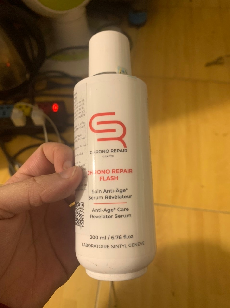 Serum phục hồi da chống lão hóa Physiodermie Chrono Repair Flash 200ml - Dưỡng ẩm sâu và tái tạo da sau laser, lăn kim