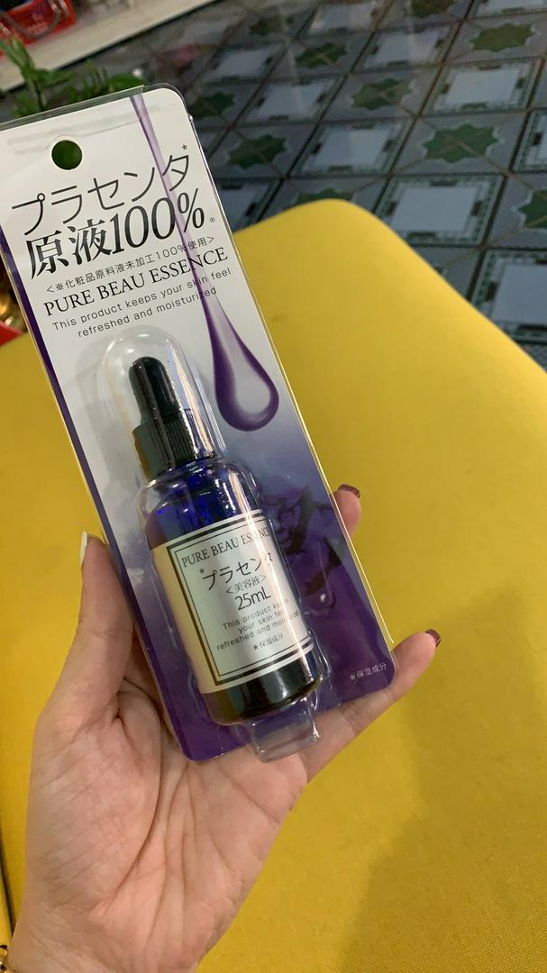 Tinh chất nhau thai Pure Beau Essence Placenta Màu Tím Nhật Bản - Serum Dưỡng Sáng Da, Mờ Thâm Nám, Cấp Ẩm, Chống Lão Hóa 25ml