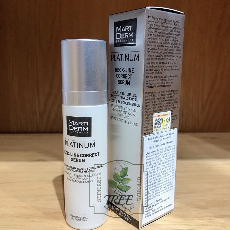 Serum Dưỡng Trẻ Hóa Da Vùng Cổ Martiderm Platinum Neck Line Correct - Chống Nếp Nhăn, Nâng Cơ, Giảm Chảy Xệ, Đem Lại Da Săn Chắc, Mịn Màng 50ml