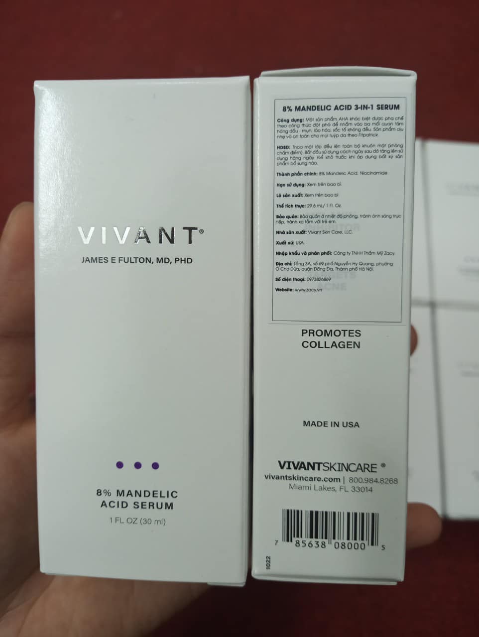 Serum Vivant 8% Mandelic Acid 3-In-1 - Giúp Giảm Mụn, Trẻ Hóa Da - Dành Cho Da Thường, Da Hỗn Hợp, Lành Tính, Mỹ Phẩm Chính Hãng
