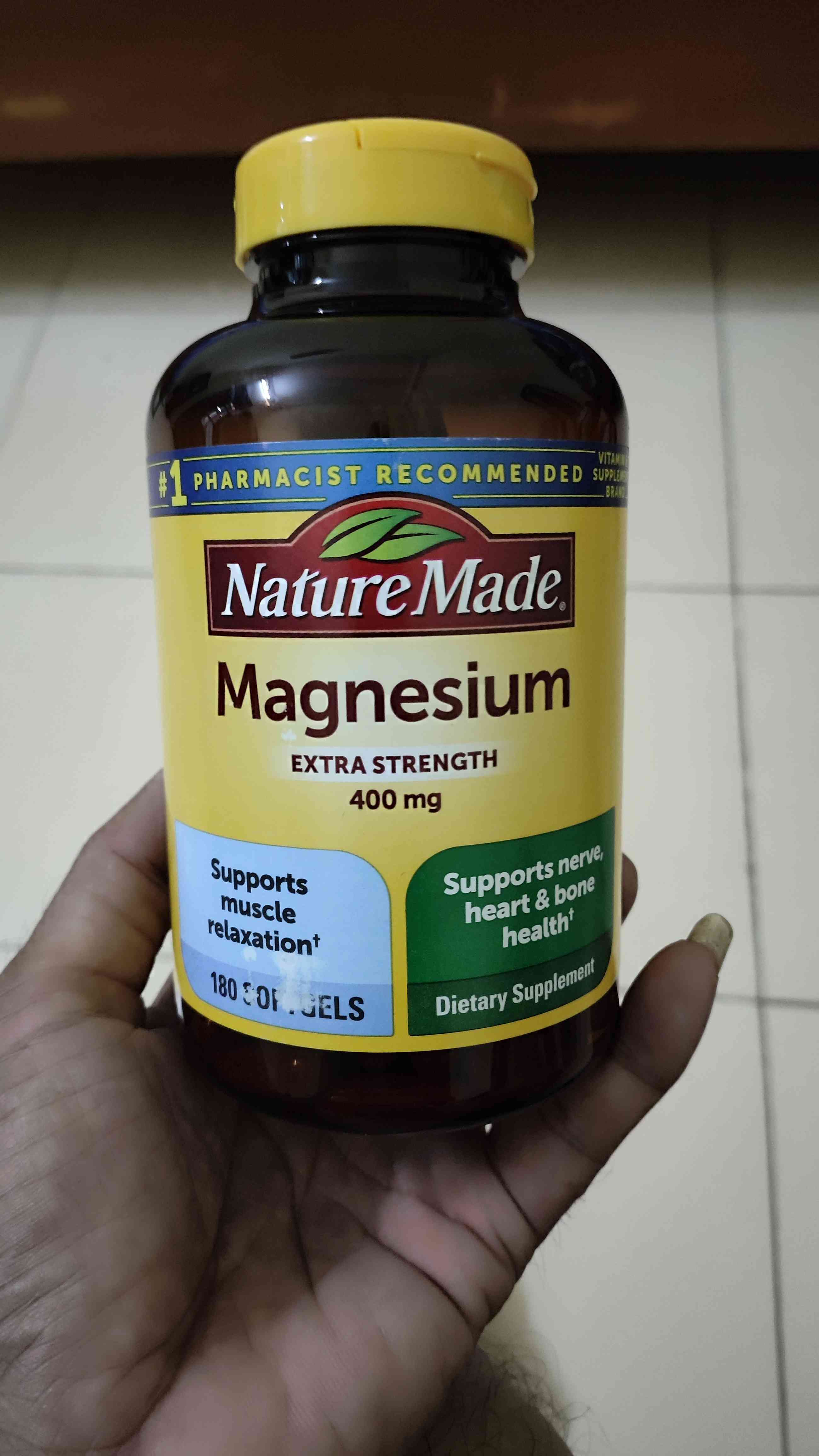 Viên uống Magie Nature Made 400mg - Hỗ trợ sức khỏe xương, cơ bắp và thần kinh, sản phẩm bổ sung thiên nhiên 150 viên