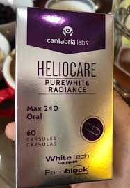 Viên uống trắng da Heliocare Purewhite Radiance Max 240 - Hỗ trợ làm đều màu da, tăng sinh collagen, 60 viên, làm đẹp tự nhiên.