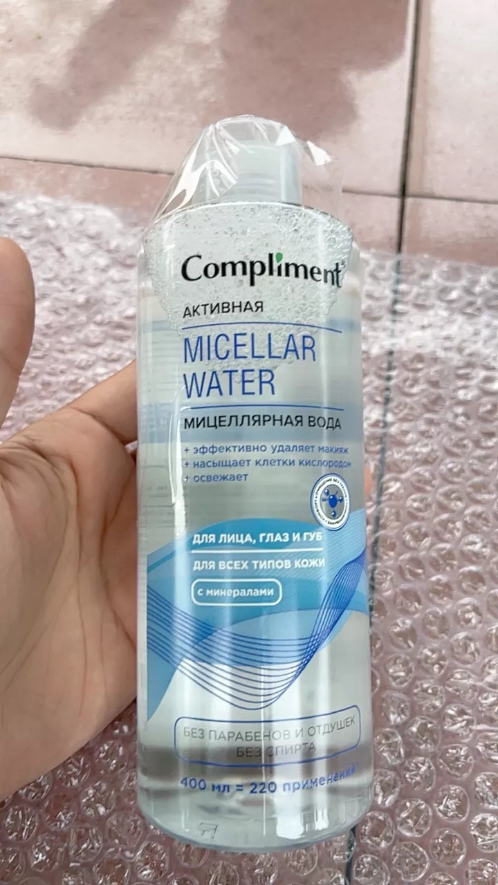 Nước tẩy trang Compliment Micellar Water 400ml - Làm sạch da, dịu nhẹ, phù hợp cho mọi loại da, không cay mắt, an toàn cho da nhạy cảm