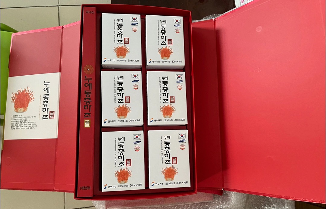 Nước Đông Trùng Hạ Thảo Hộp Đỏ Hàn Quốc Cao Cấp - Bồi Bổ Sức Khỏe, Tăng Cường Đề Kháng, 30 Gói X 30ml Chất Lượng Cao