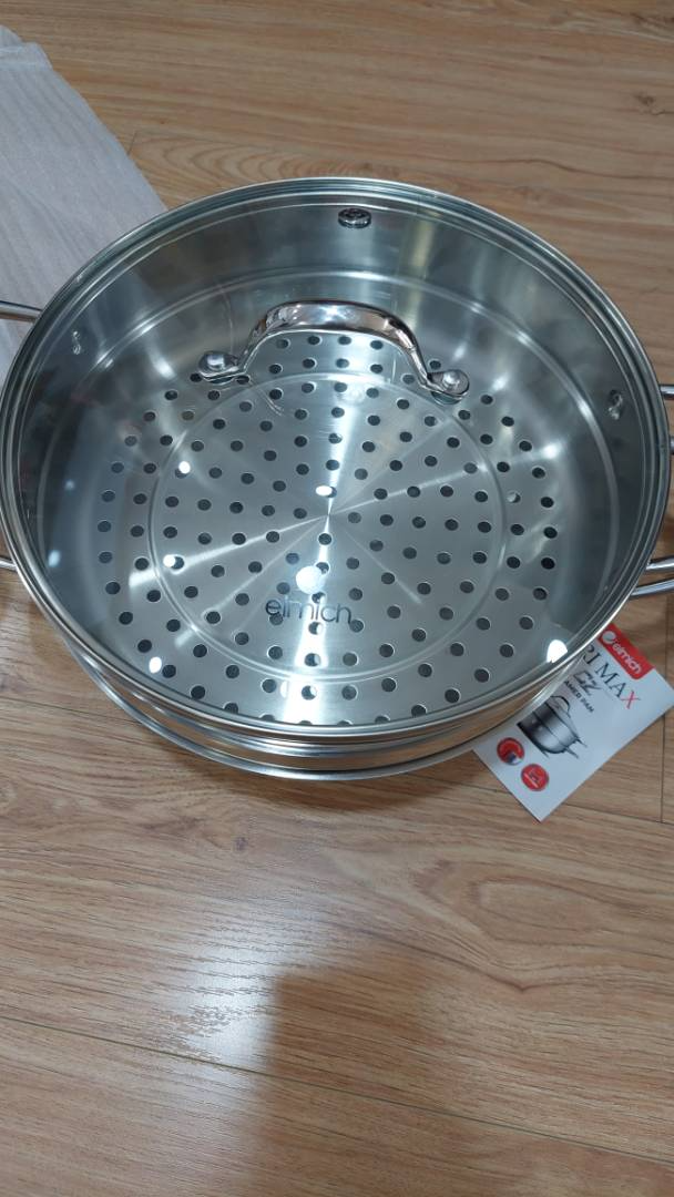 Chảo Hấp Inox Elmich Trimax CZ EL-3832 28cm - Đa Năng, Bắt Từ Tốt, Hấp Nhanh Xôi, Gà, Rau Củ, Tiện Lợi Hàng Ngày