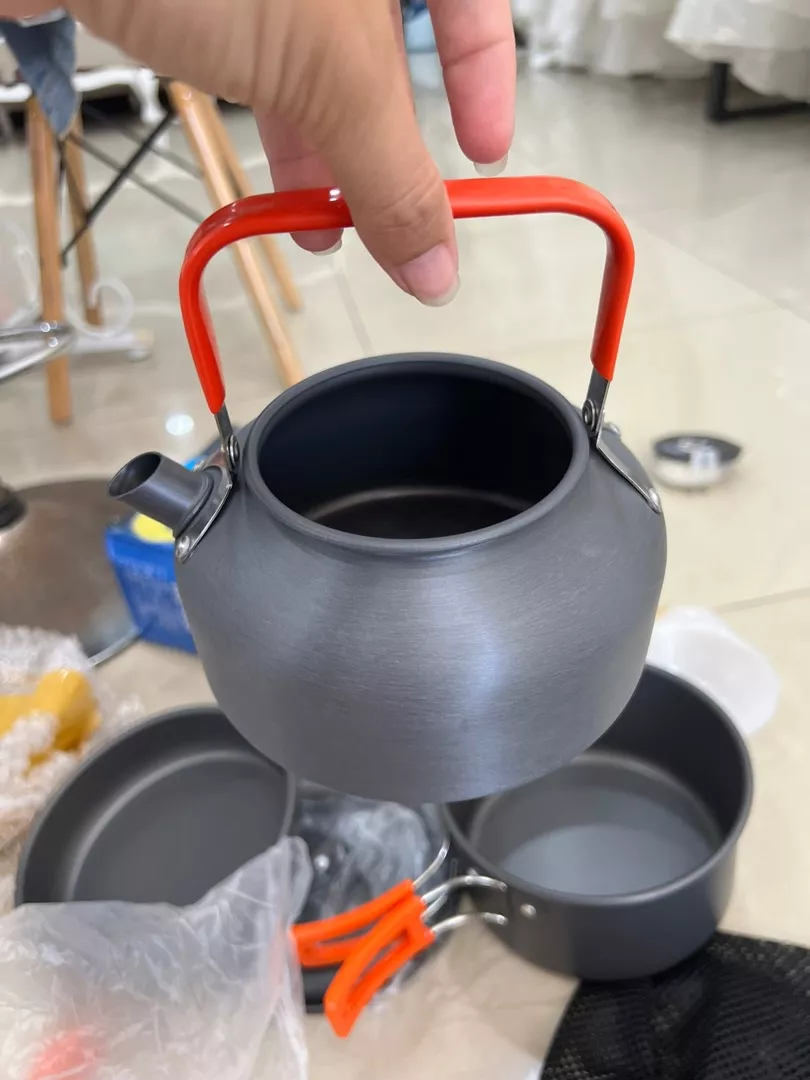 Bộ Nồi Nấu Ăn Dã Ngoại 3 Món Gấp Gọn - Hợp Kim Nhôm Cao Cấp, Thiết Kế Di Động Tiện Lợi Cho Chuyến Cắm Trại Thú Vị