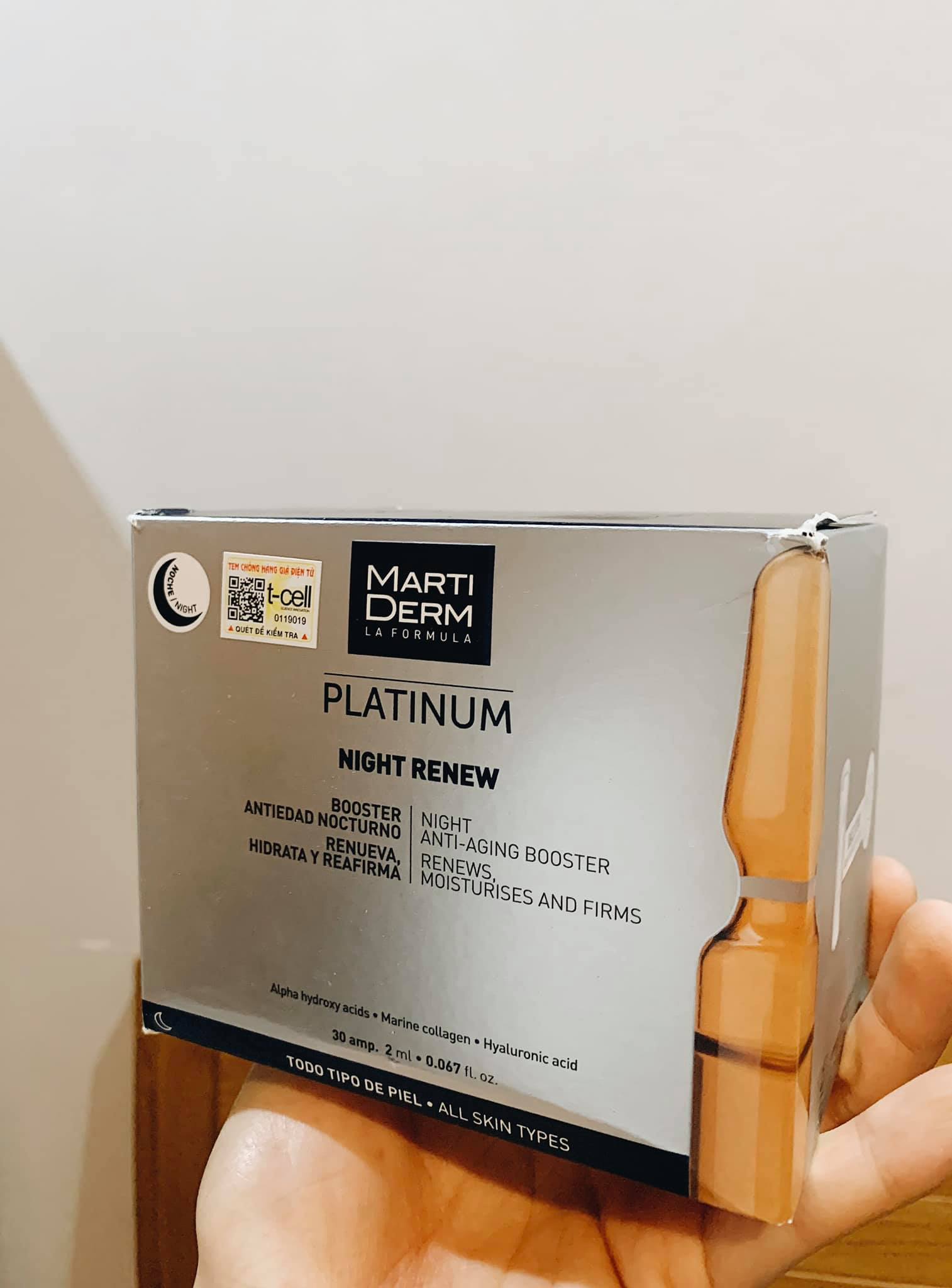 Ampoule MartiDerm Platinum Night Renew - Tái Tạo Da Ban Đêm, Chống Lão Hóa, Cải Thiện Tình Trạng Da, Dưỡng Ẩm Sâu Hơn