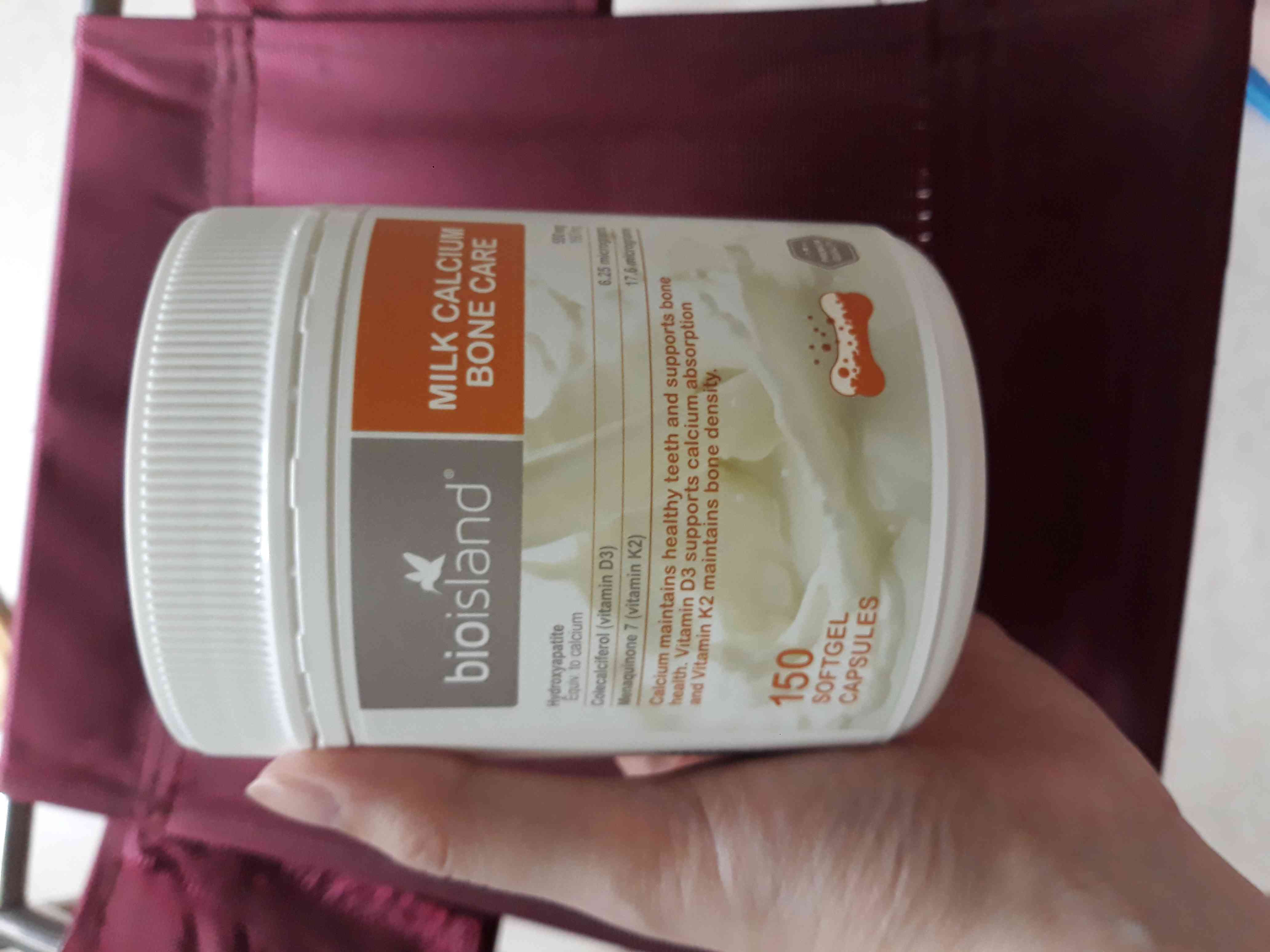 Viên uống bổ sung Canxi Bio Island Milk Calcium Bone Care 150 viên - Hỗ trợ sức khỏe xương và răng chắc khỏe với vitamin D3, K2.