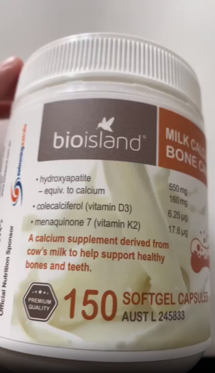Viên uống bổ sung Canxi Bio Island Milk Calcium Bone Care 150 viên - Hỗ trợ sức khỏe xương và răng chắc khỏe với vitamin D3, K2.