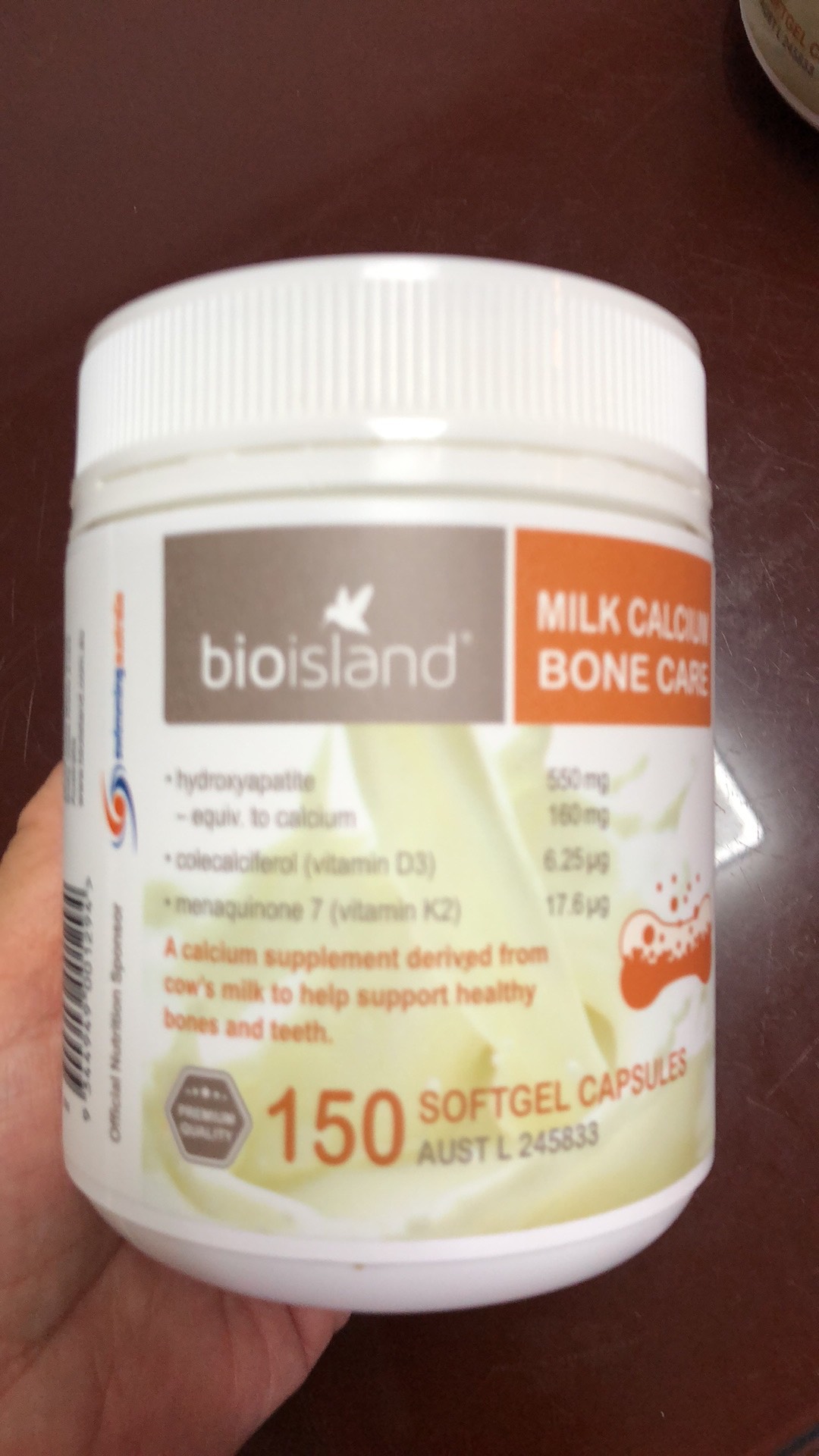 Viên uống bổ sung Canxi Bio Island Milk Calcium Bone Care 150 viên - Hỗ trợ sức khỏe xương và răng chắc khỏe với vitamin D3, K2.