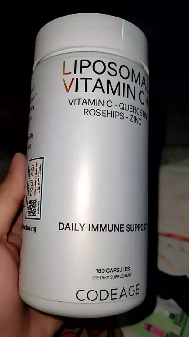 Viên Uống Bổ Sung Vitamin C Codeage Liposomal 180 Viên - Tăng Cường Miễn Dịch & Làm Đẹp Da, Công Nghệ Hấp Thụ Cao