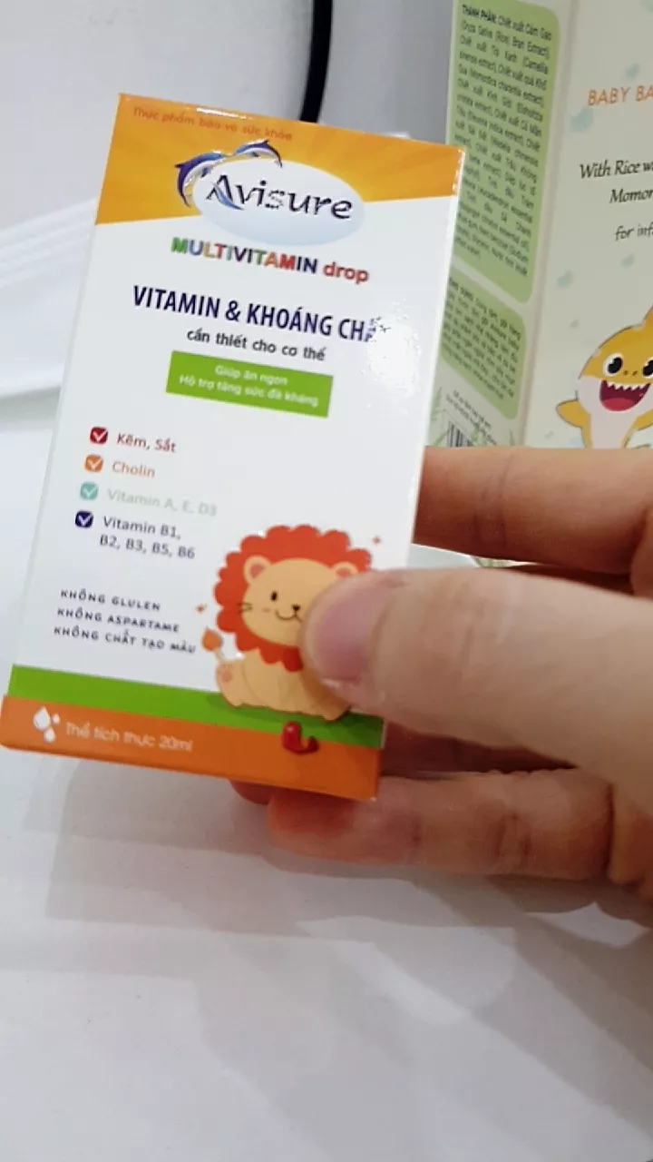 Vitamin tổng hợp cho bé Avisure Multivitamin, 11 loại vitamin và khoáng chất, sắt, kẽm, D3 20ml