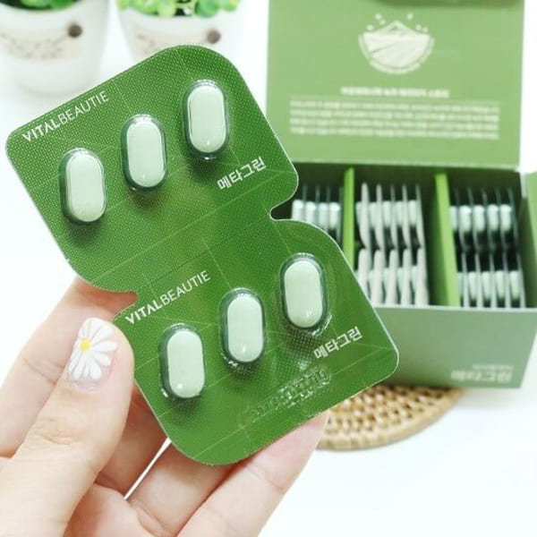 Viên Hỗ Trợ Giảm Cân Trà Xanh Meta Green - Vital Beautie, Detox, Tăng Cường Thể Lực, Giữ Dáng Thon Gọn, 90 Viên/ Hộp