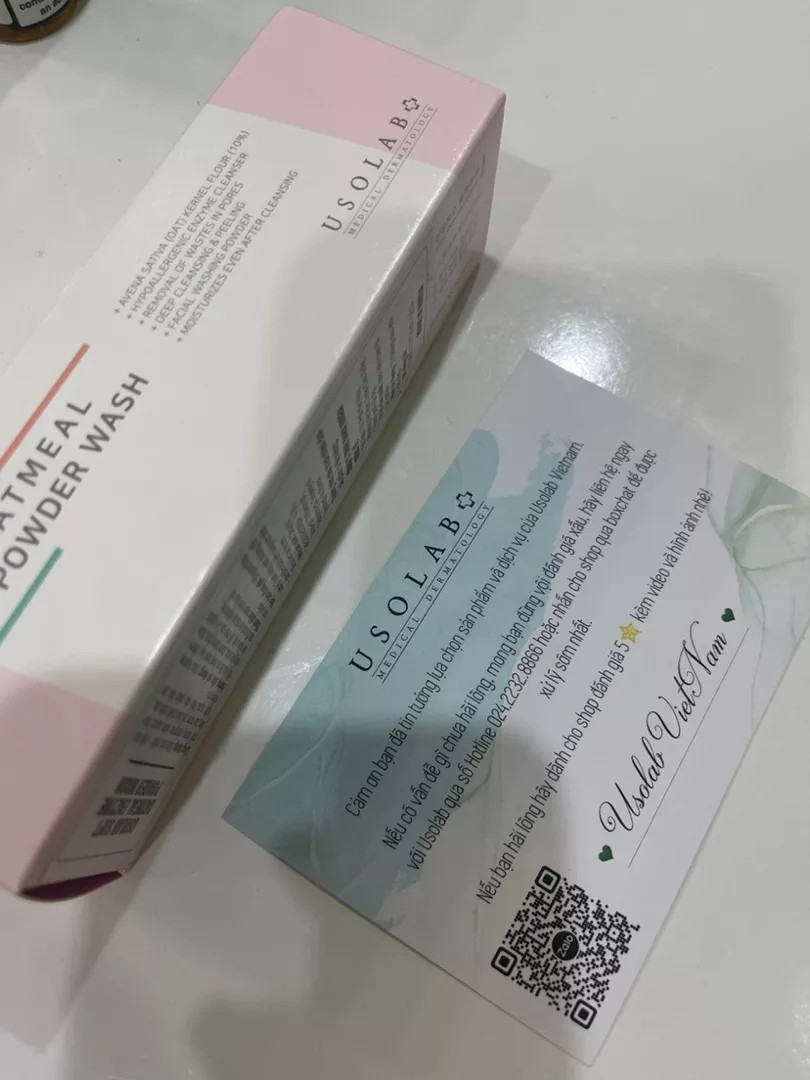 Tẩy Da Chết Usolab 2in1 Bột Enzyme Yến Mạch 50g - Sữa Rửa Mặt Cấp Ẩm, Sạch Da, An Toàn Cho Da Nhạy Cảm