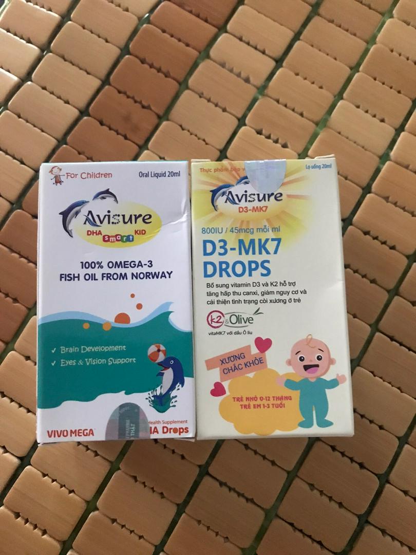 Bộ đôi Vitamin Avisure DHA và D3MK7 cho bé - Hỗ trợ phát triển chiều cao, trí tuệ thông minh và thị lực sáng khỏe
