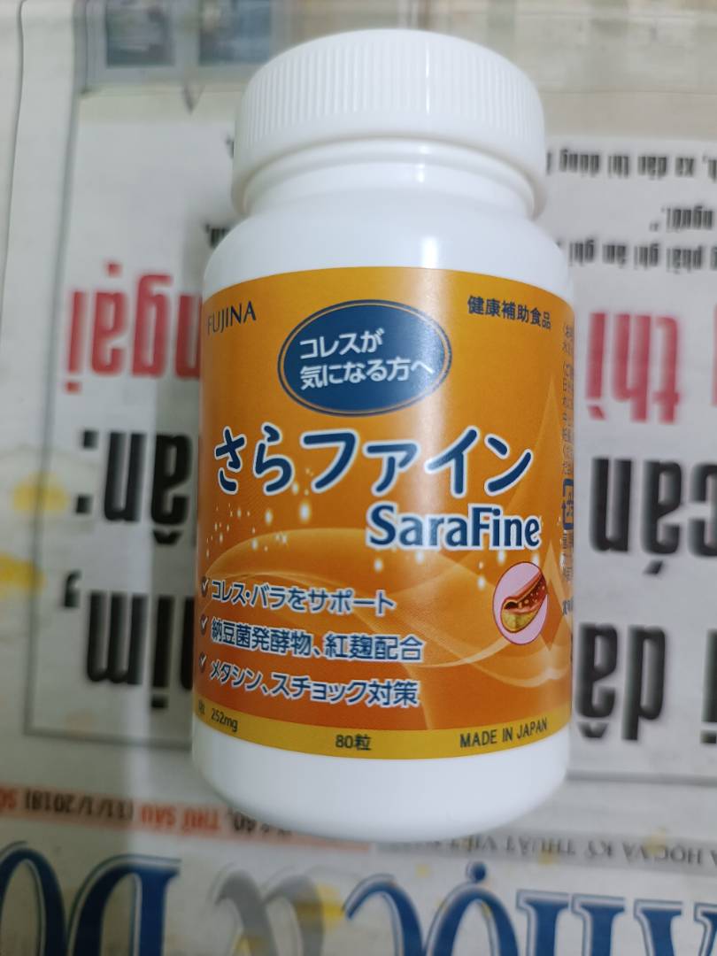 Viên uống giảm mỡ máu Sarafine Fujina Nhật Bản - Hỗ trợ sức khỏe tim mạch, bổ sung dưỡng chất tự nhiên, 80 viên