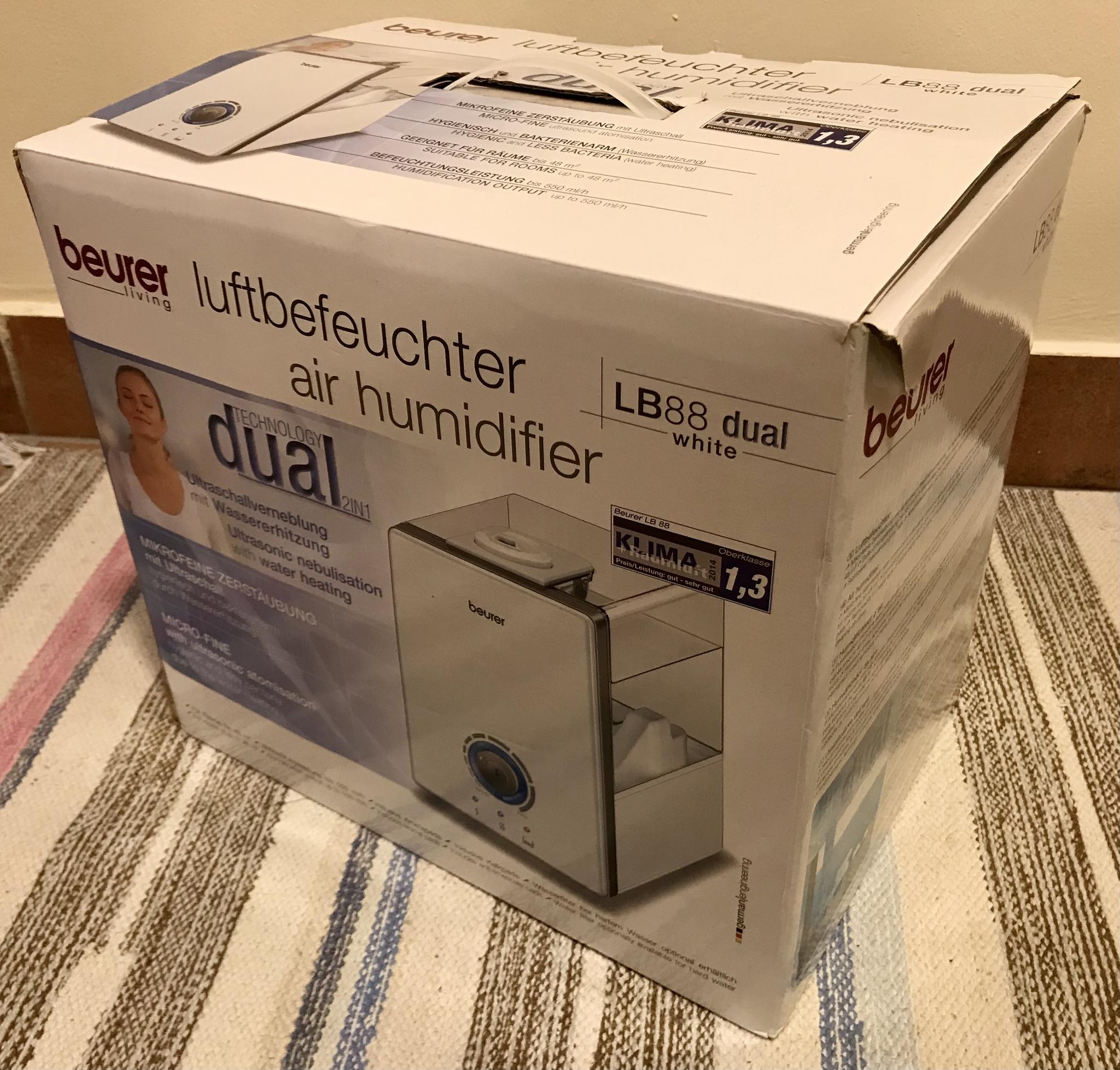 Máy Tạo Ẩm Beurer LB88 Công Suất 280W – Thiết Kế Hiện Đại, Chất Lượng Đức, Dung Tích Lớn Phun Ẩm Cho Không Gian Rộng 48m2