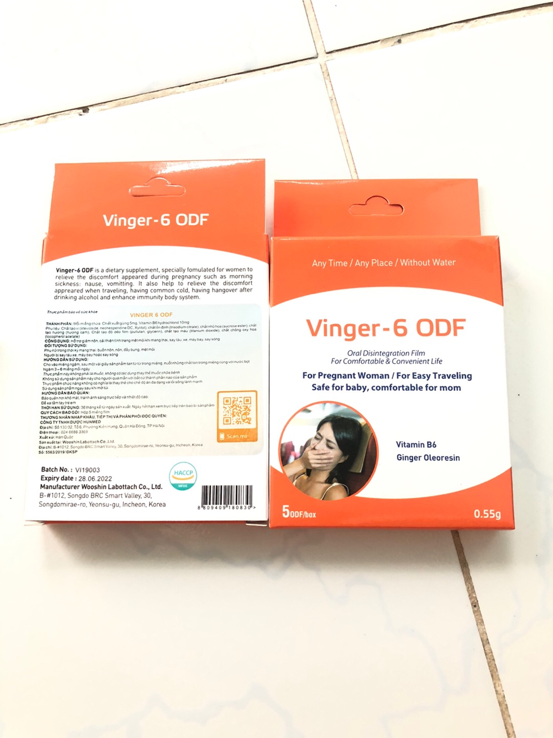 Miếng Ngậm Vinger 6 - Hỗ Trợ Giảm Nghén Hiệu Quả Cho Mẹ Bầu - Vitamin B6 và Chiết Xuất Gừng, An Toàn Cho Thai Nhi