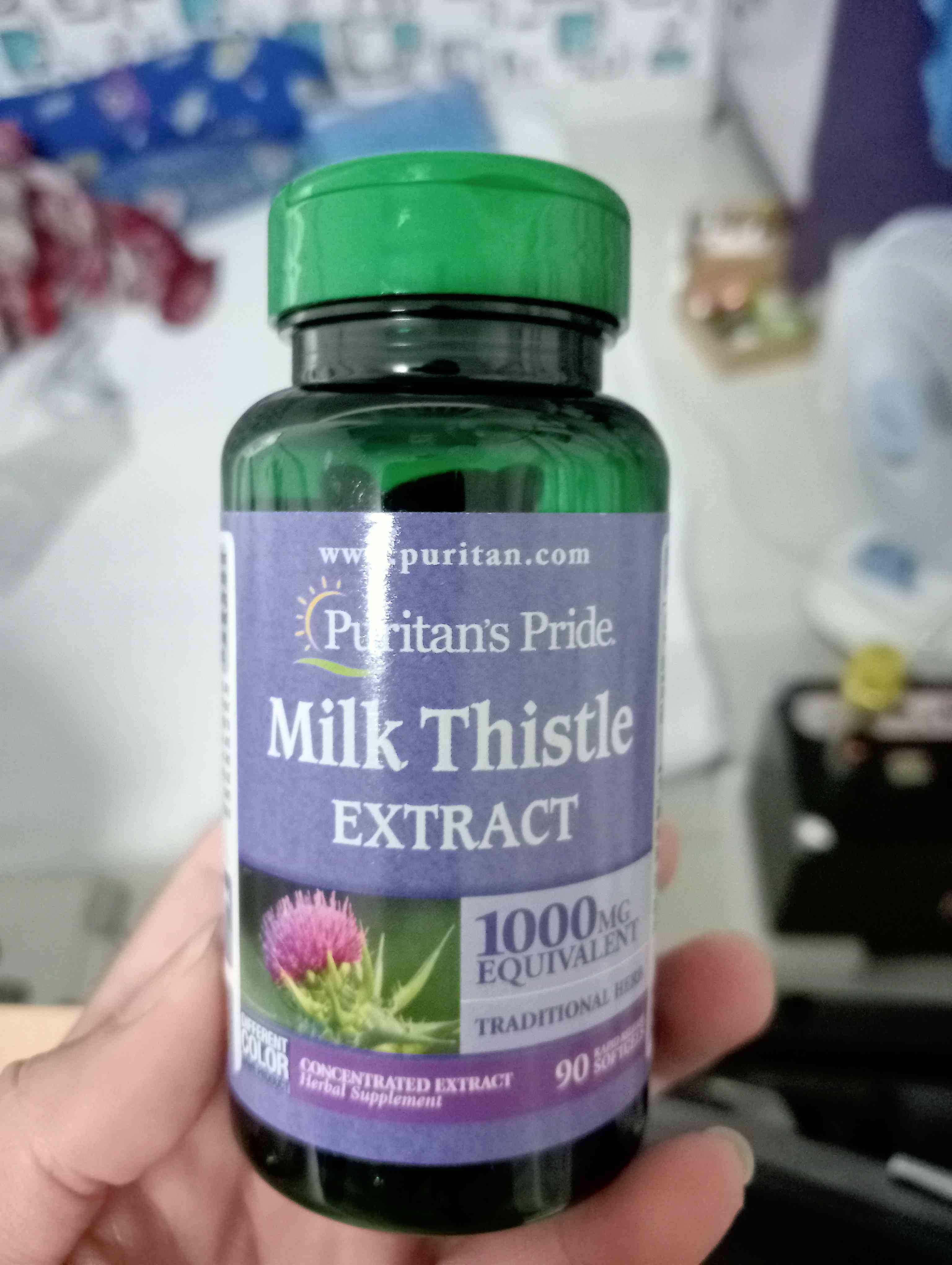 Viên uống Milk Thistle Extract 1000mg Puritan Pride - Hỗ trợ chức năng gan, Giải độc gan tự nhiên, Bổ sung sức khỏe 90 viên