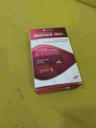 Viên Uống WellHerb Women - Hỗ Trợ Điều Hòa Kinh Nguyệt Cho Phụ Nữ, Giảm Đau Bụng, Cải Thiện Kinh Nguyệt Không Đều, Hộp 30 Viên