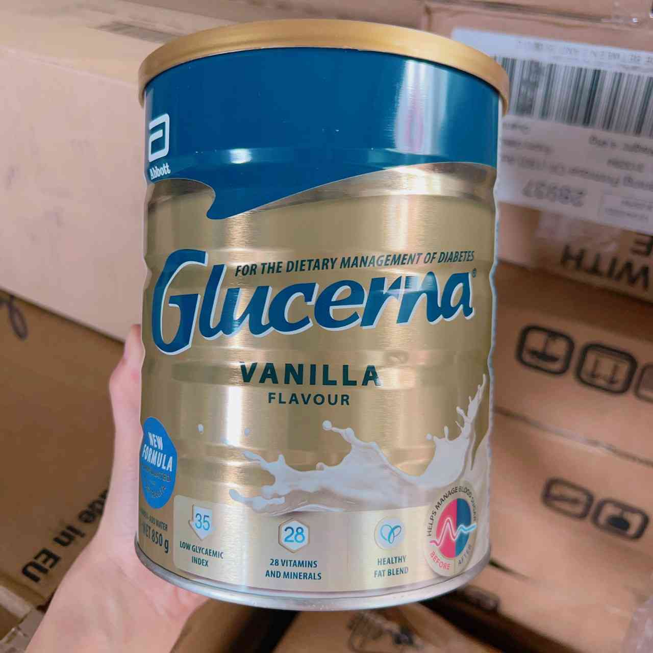Sữa Glucerna Úc 850g cho Người Tiểu Đường - Dinh Dưỡng Cân Đối, Hỗ Trợ Kiểm Soát Đường Huyết - Sản Phẩm Chính Hãng Từ Abbott