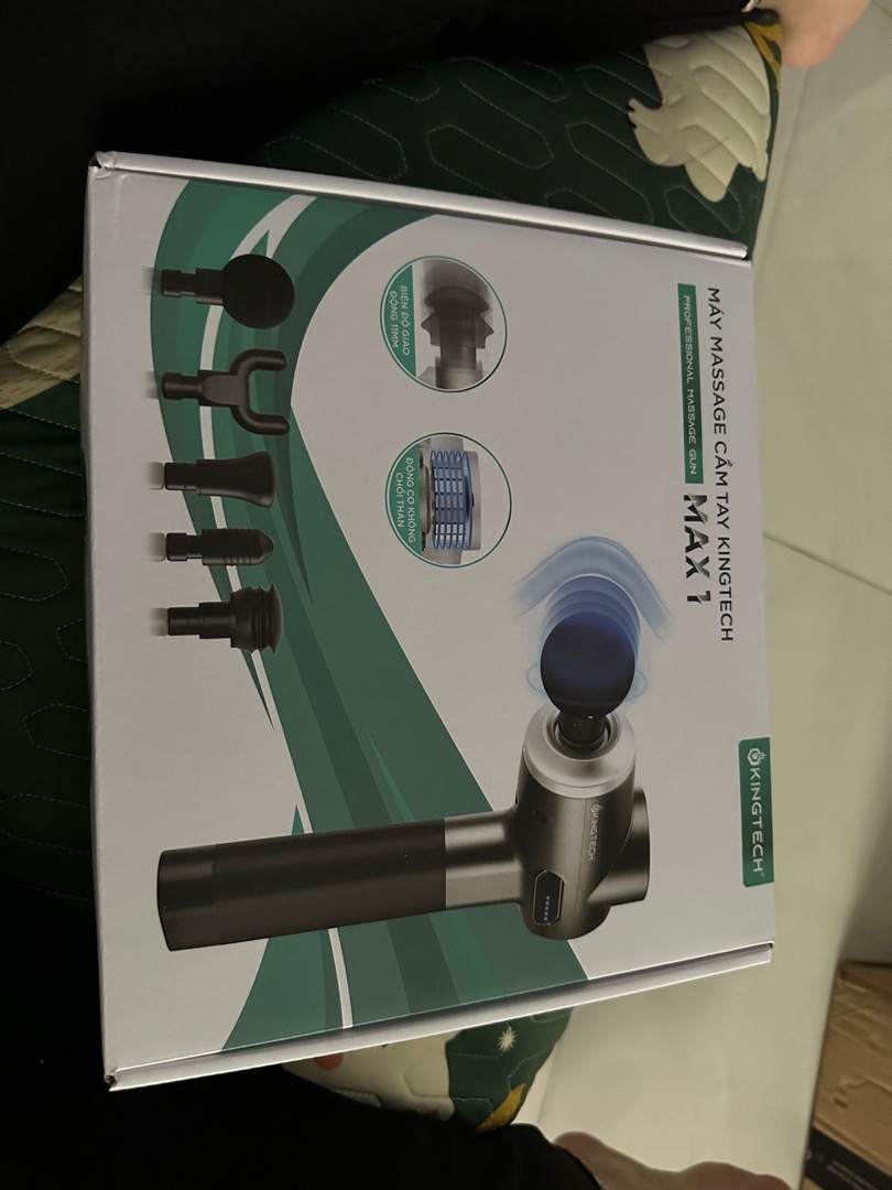 Máy Massage Cầm Tay Kingtech Max 1 - Mô Hình Tập Thể Thao, Công Suất 3200 Vòng/Phút, Thiết Kế Đa Năng 5 Cấp Độ, Thời Gian Sử Dụng Lên Đến 7 Giờ