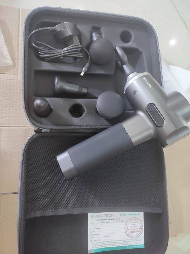 Máy Massage Cầm Tay Kingtech Max 1 - Mô Hình Tập Thể Thao, Công Suất 3200 Vòng/Phút, Thiết Kế Đa Năng 5 Cấp Độ, Thời Gian Sử Dụng Lên Đến 7 Giờ