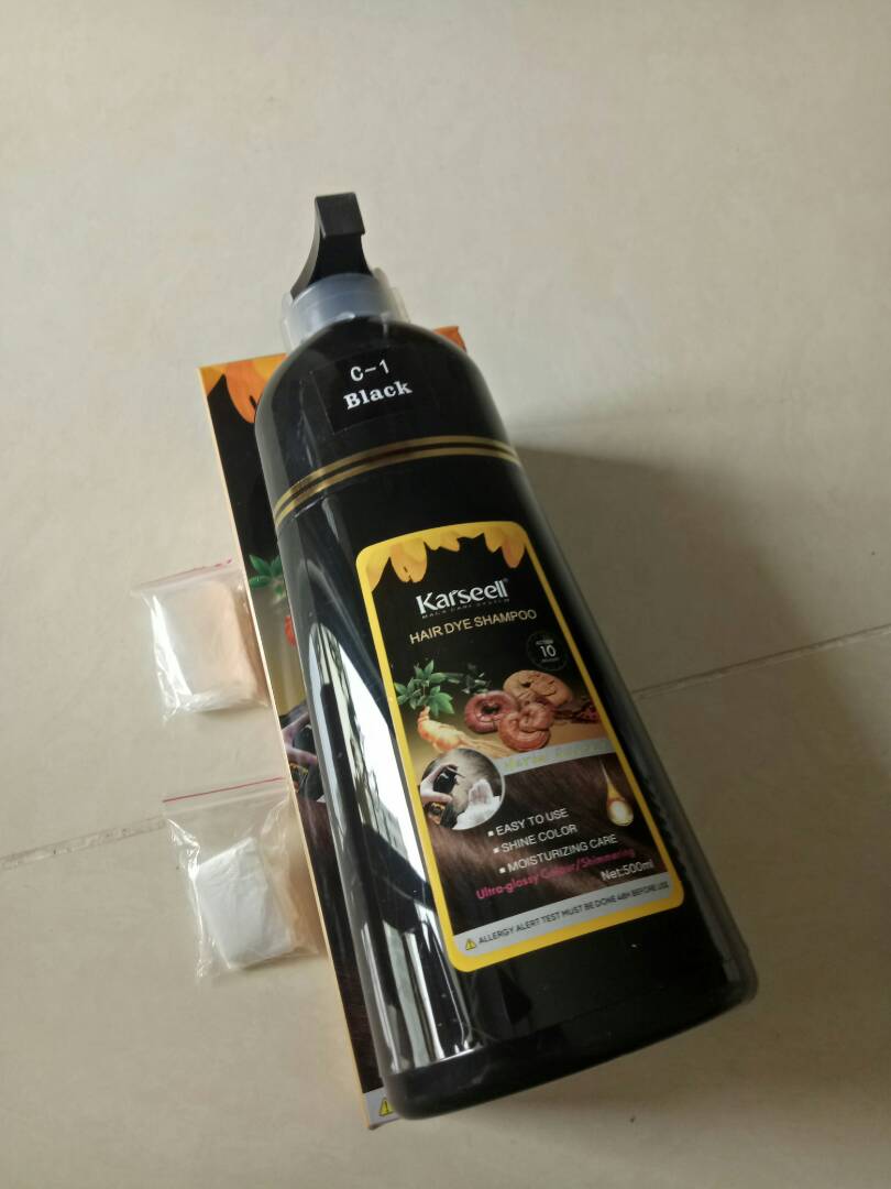 Dầu Gội Phủ Bạc Không Cần Oxy Karseell - Nhuộm Đen Tóc Bạc Ngay Sau 1 Lần Gội, Dưỡng Tóc Mềm Mượt 500ml