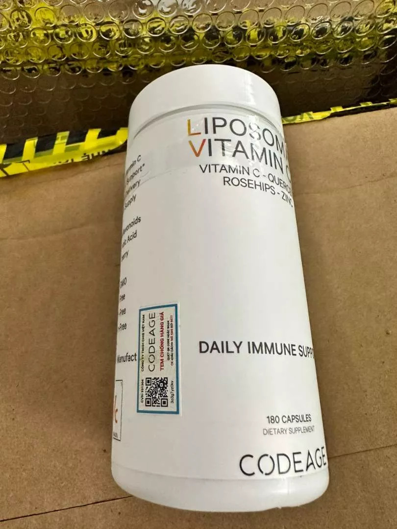 Viên Uống Bổ Sung Vitamin C Codeage Liposomal 180 Viên - Tăng Cường Miễn Dịch & Làm Đẹp Da, Công Nghệ Hấp Thụ Cao