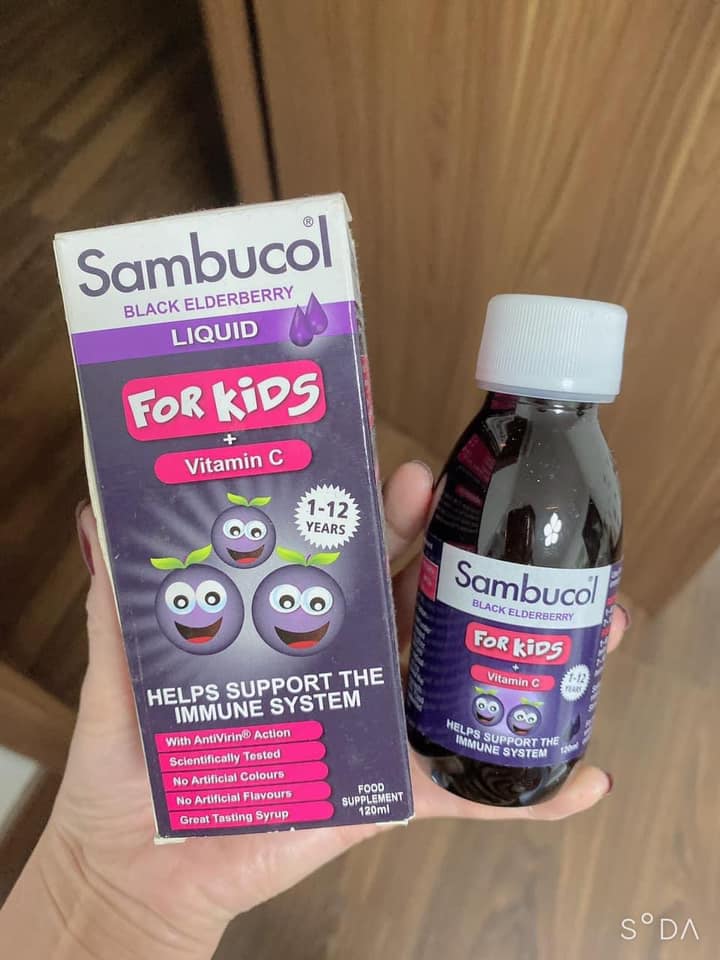Siro Sambucol Tăng Cường Đề Kháng Cho Trẻ 3-12 Tuổi - Chiết Xuất Quả Cơm Cháy Đen, Chứa Vitamin C, Hương Vị Thơm Ngon