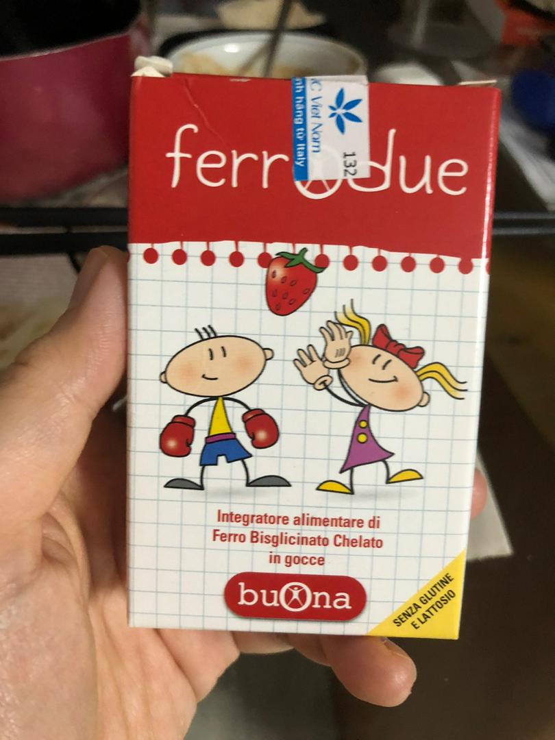 Siro Bổ Sung Sắt Hỗ Trợ Buona Ferrodue Cho Bé - Sắt II Bisglycinate Chelate Dễ Dùng, Hương Vị Dâu Tây Ngon Miệng, 15ml