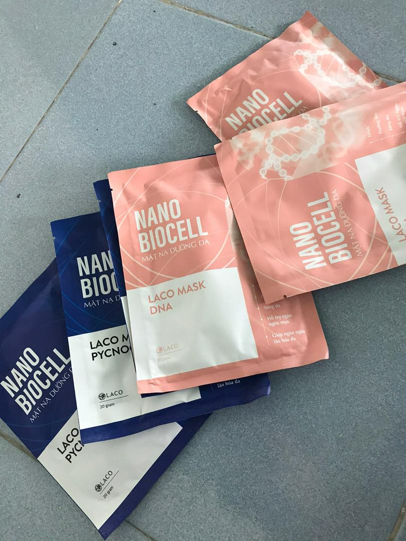 Mặt Nạ Tươi Nano Biocell Laco - Combo 6 Miếng Dưỡng Ẩm & Trẻ Hóa Da, Công Nghệ Bio-cellulose Tối Ưu Chăm Sóc Da