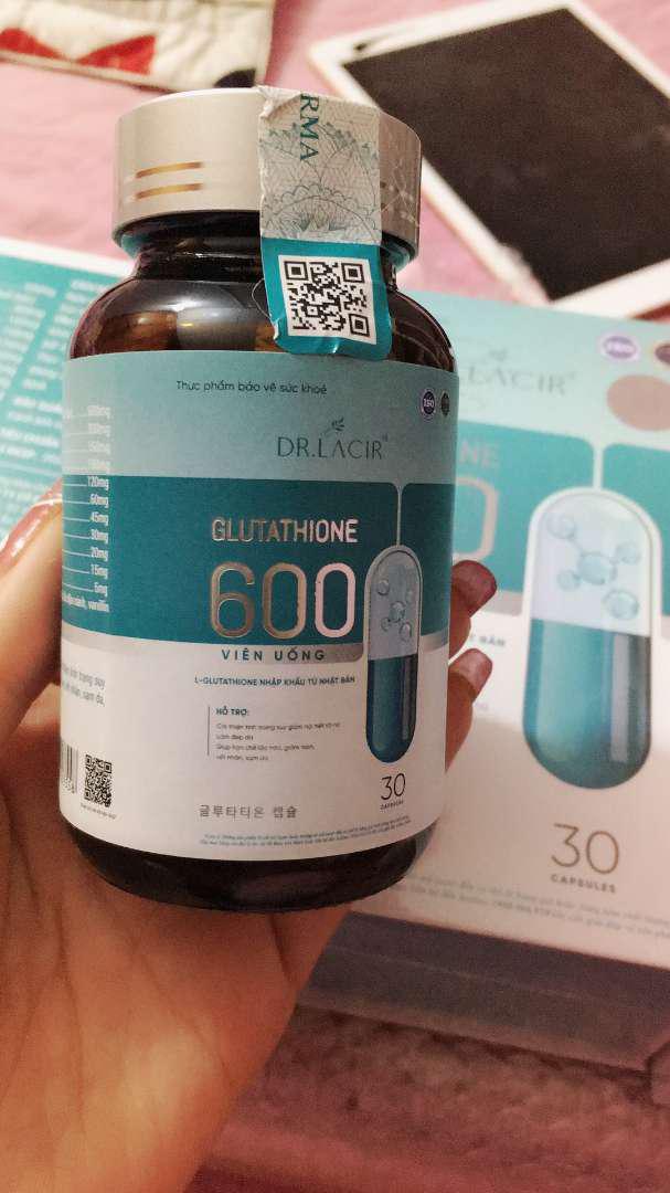 Viên uống Glutathione 600 Dr Lacir - Hỗ trợ trắng da, mờ nám, giảm sạm màu, duy trì sắc tố tự nhiên - 30 viên hỗ trợ hiệu quả làm đẹp da
