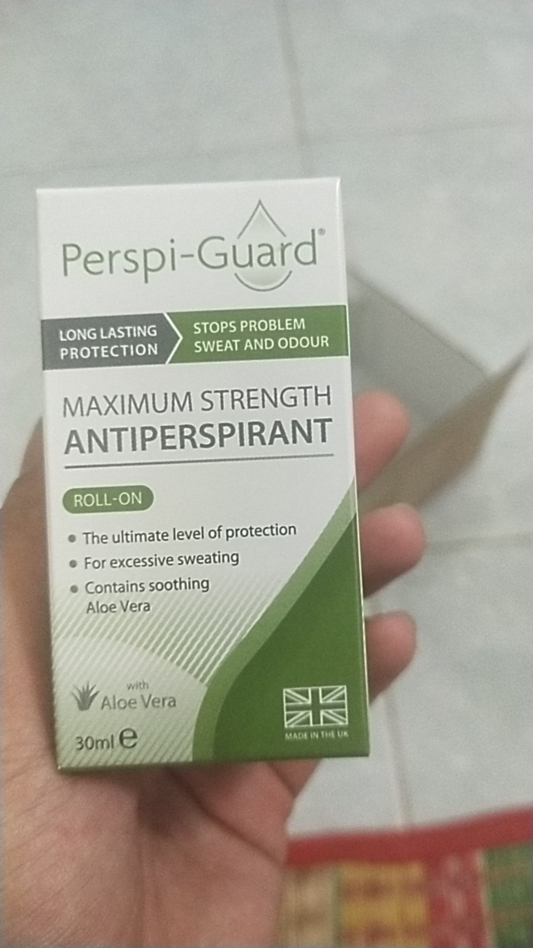 Lăn Khử Mùi Perspi-Guard 30ml - Ngăn Tiết Mồ Hôi Hiệu Quả, Chiết Xuất Lô Hội và Muối Alcloxa, Thoải Mái Dùng Cho Cả Nam Nữ
