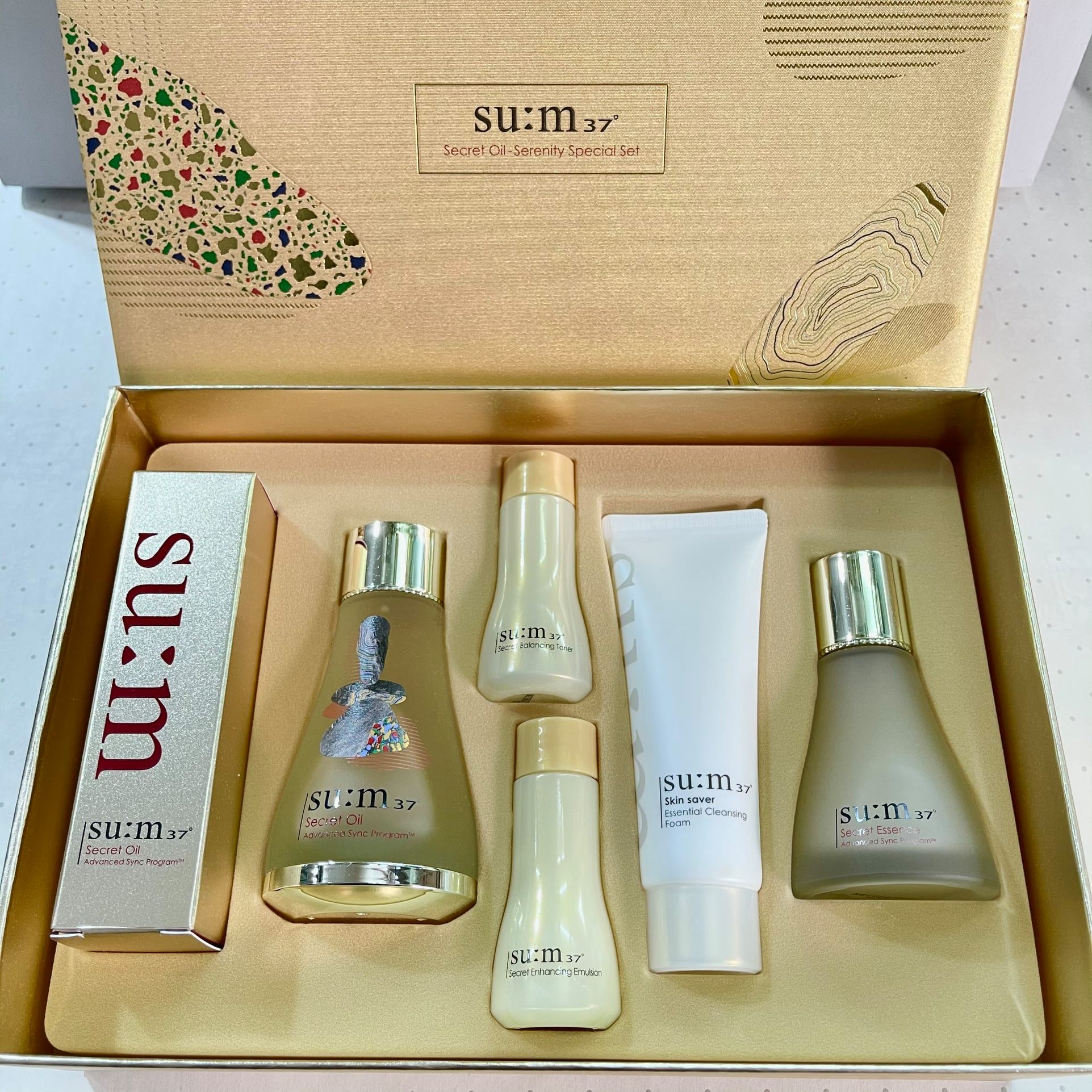 Bộ Dưỡng Tái Tạo Da Su:m37 Secret Oil – Serenity Special 5 Sản Phẩm - Serum Cấp Ẩm, Chống Lão Hóa, Tái Tạo Da Mịn Màng