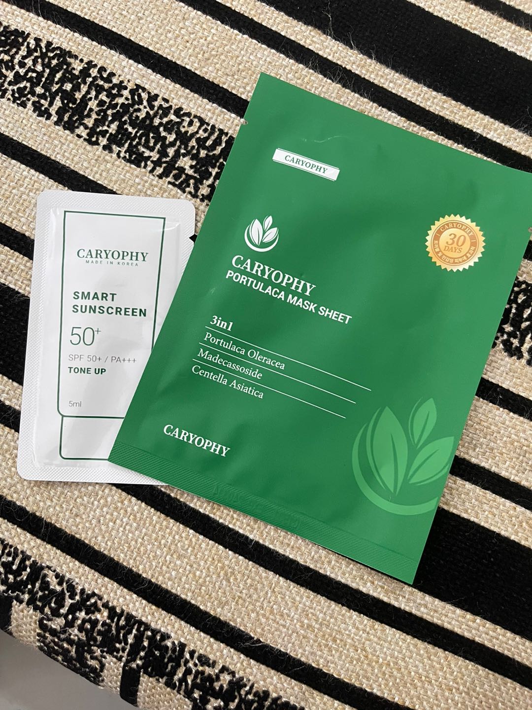 Mặt Nạ Caryophy Portulaca 10 Miếng - Giảm Mụn, Làm Sáng Da Từ Rau Má & Rau Sam - Chăm Sóc Da Dầu Mụn Hàn Quốc