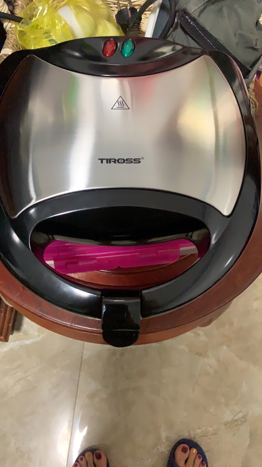 Máy Kẹp Nướng Bánh Mỳ Tiross TS9653 - Đa Chức Năng 1600W, 5 Mức Nhiệt Độ, Chống Dính, Nướng Thịt & Bánh Sandwich, Màu Sắc Đen, Cam, Ghi