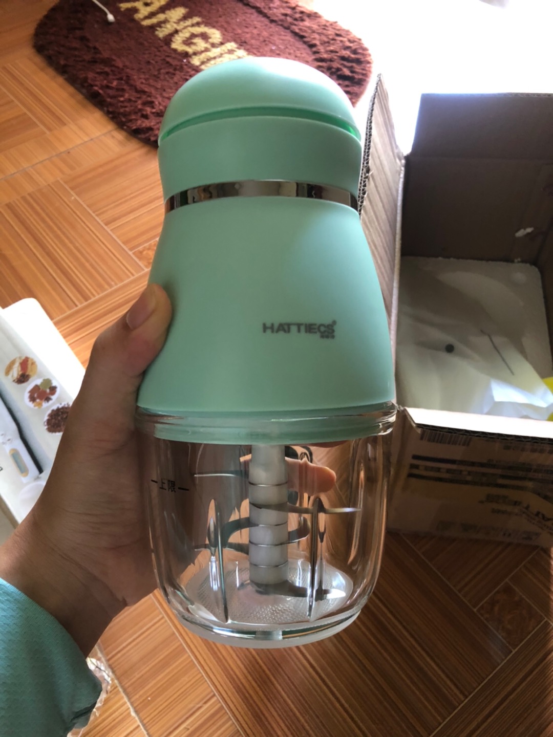 Máy Xay Cầm Tay Đa Năng Hattiecs Cao Cấp 6 Lưỡi Dao - Xay Thịt, Rau, Sinh Tố Cho Bé - Đồ Gia Dụng Tiện Lợi