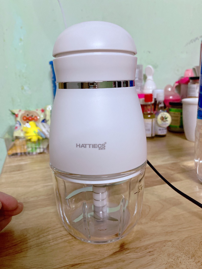 Máy Xay Cầm Tay Đa Năng Hattiecs Cao Cấp 6 Lưỡi Dao - Xay Thịt, Rau, Sinh Tố Cho Bé - Đồ Gia Dụng Tiện Lợi