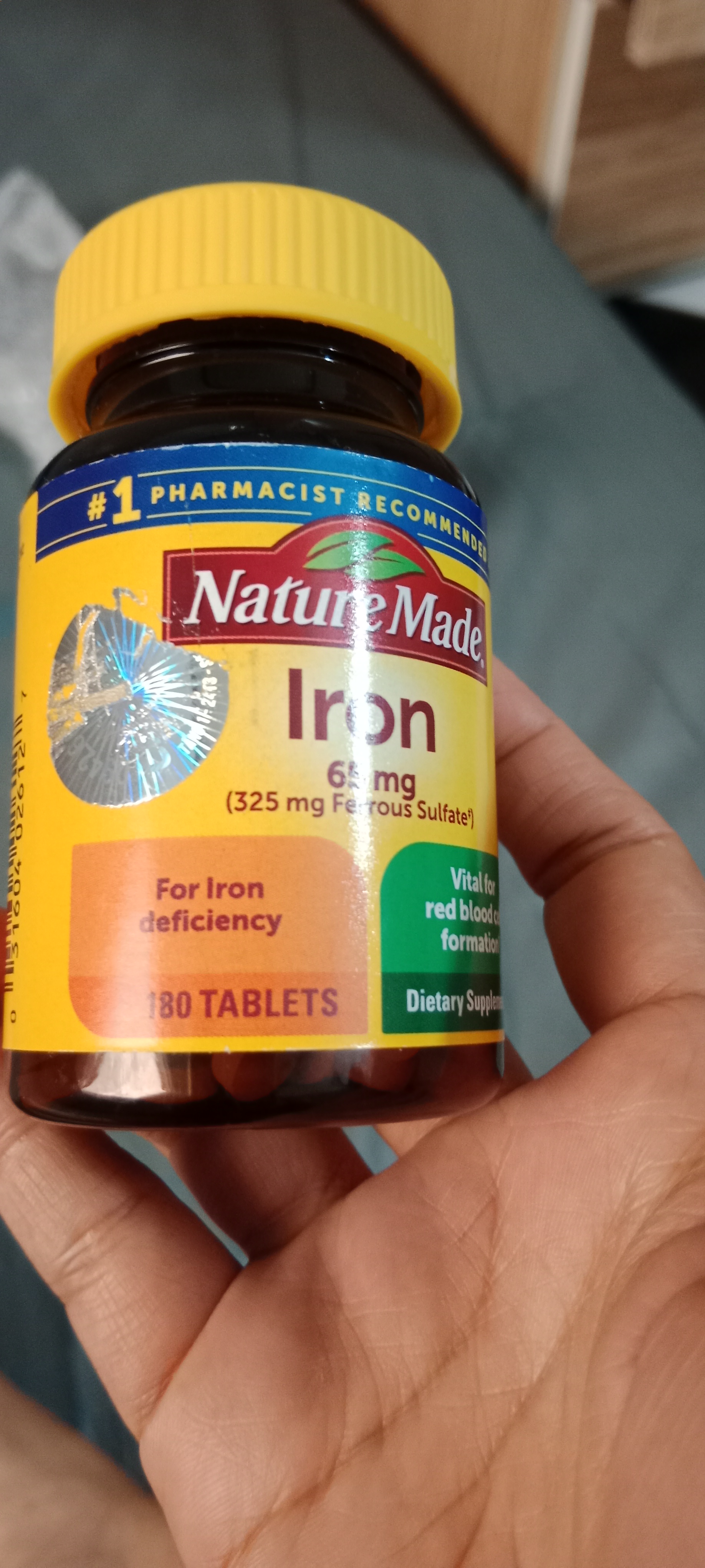 Viên uống bổ sung sắt Nature Made Iron 65mg - Hỗ trợ sức khỏe cho bà bầu, phòng ngừa thiếu máu, tăng cường miễn dịch, 365 viên