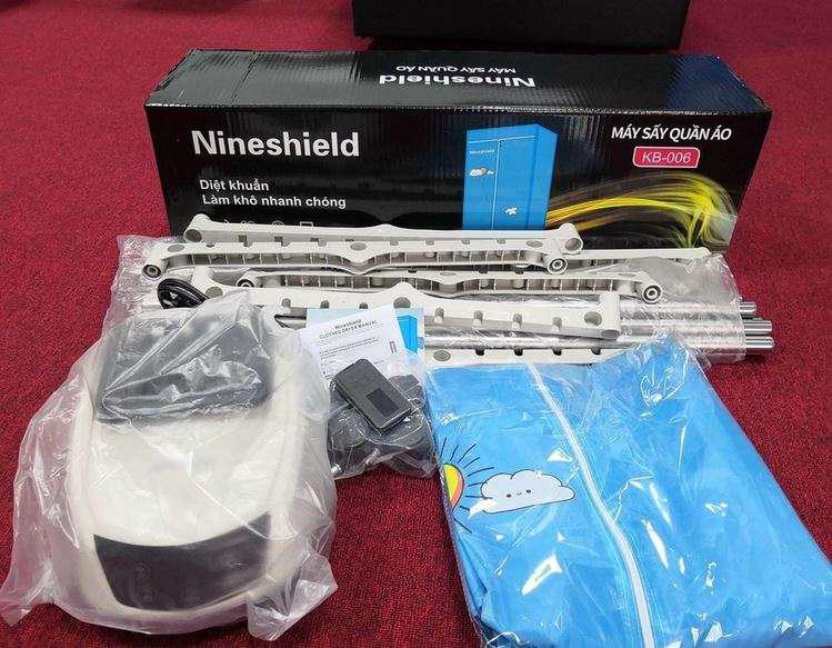 Tủ Sấy Quần Áo Nineshield KB006 1300W Có Điều Khiển Từ Xa - Sấy Nhanh, Tiết Kiệm Điện, Đảm Bảo Mùi Hương Tươi Mát