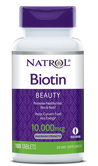 Viên Uống Mọc Tóc Natrol Biotin 10000 mcg Mỹ - Hỗ Trợ Rụng Tóc, Tóc Khỏe Mạnh, 100 Viên, Vitamin B7 Hữu Ích